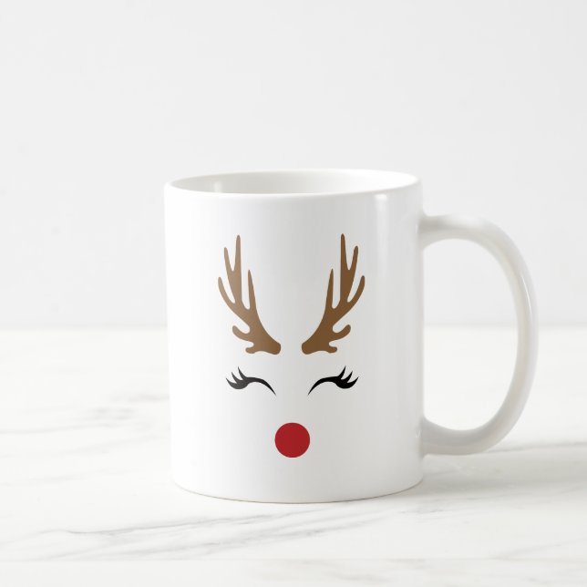 Mug Jolis Renne de Noël Fantaisistes   (Droite)