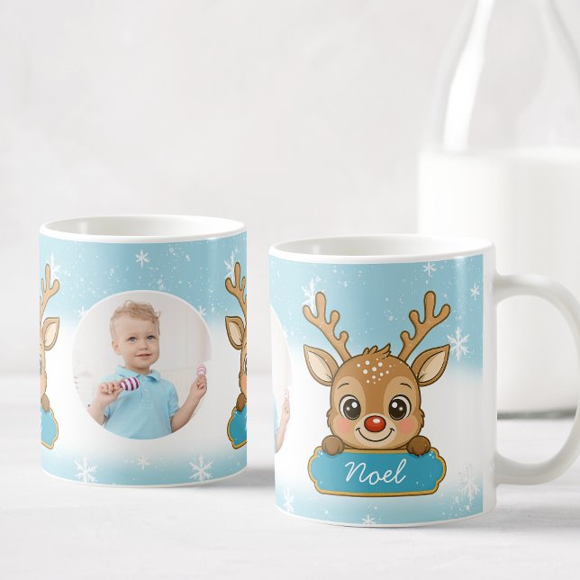 Mug Jolis rennes de Noël bleus pour garçons (Créateur téléchargé)