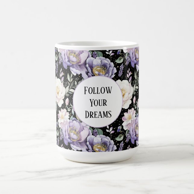 Mug Jolis rêves de fleurs blanches violettes (Centre)