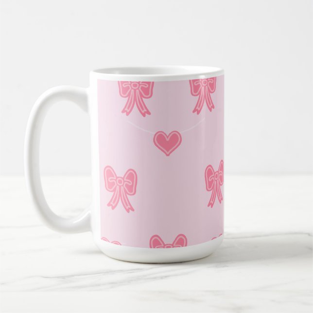 Mug Jolis rubans roses et coeurs Coque (Gauche)