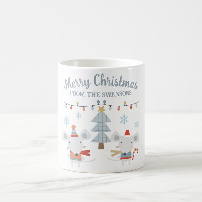 Mug Jolis souris de Noël et arbre (Centre)