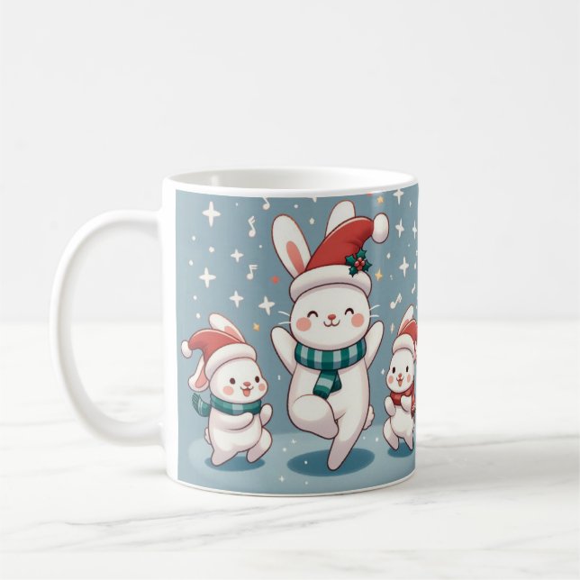 Mug Jolly Rabbit Danse Noël Cheval à chaque étape (Gauche)