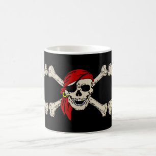 Mug Jolly roger Pirate Os crâne Rouge Bandanna
