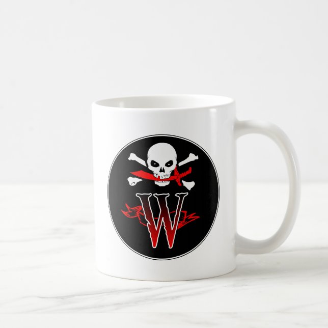 Mug Jolly roger W Monogramme initial (Droite)