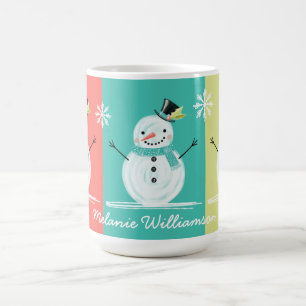 Mug Jolly Snowman coloré paysage hivernal