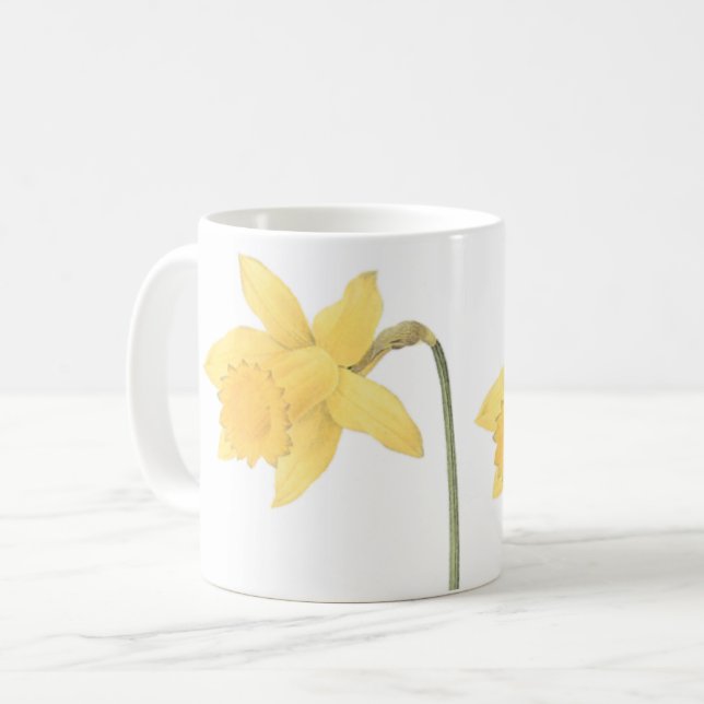 Mug jonquille (Narcissus pseudo-narcisse) par Redouté (Devant gauche)