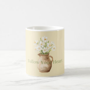 Mug Jonquilles Florales Jaunes Blanches