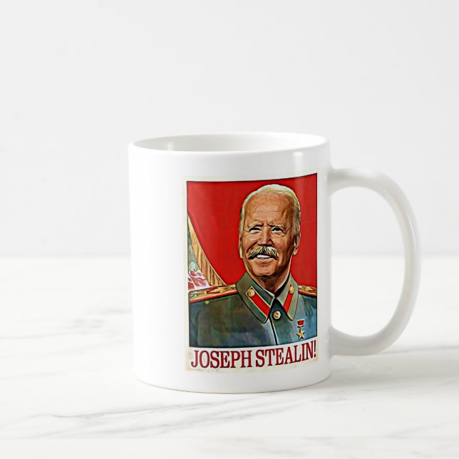 Mug Joseph Stealin Anti Joe Biden Mème Parodie Politiq (Droite)