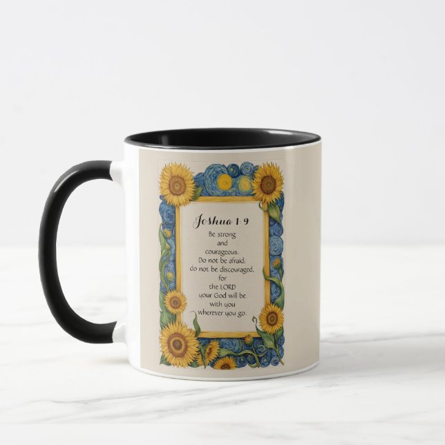 Mug Josué 1:9 NIV Verset biblique Art (Gauche)