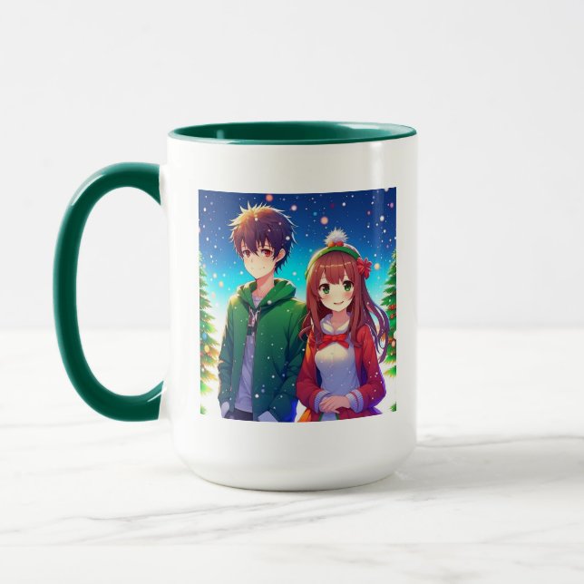 Mug Jote Anime Couple Noël (Gauche)