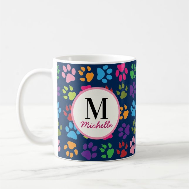 Mug Jote drôle Empreinte de patte animal de compagnie  (Gauche)