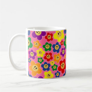 Mug Jote LGBT Fleur arc-en-ciel Motif rose