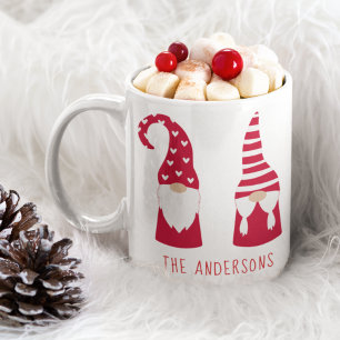 Mug Jote Noël Rouge Gnomes Personnalisé