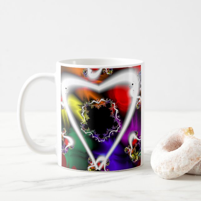 Mug Jouer | Arc-en-ciel Fractal Art (Avec donut)