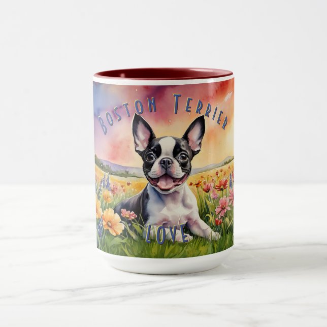 Mug Jouer Boston Terrier Bliss, Café Delight (Centre)