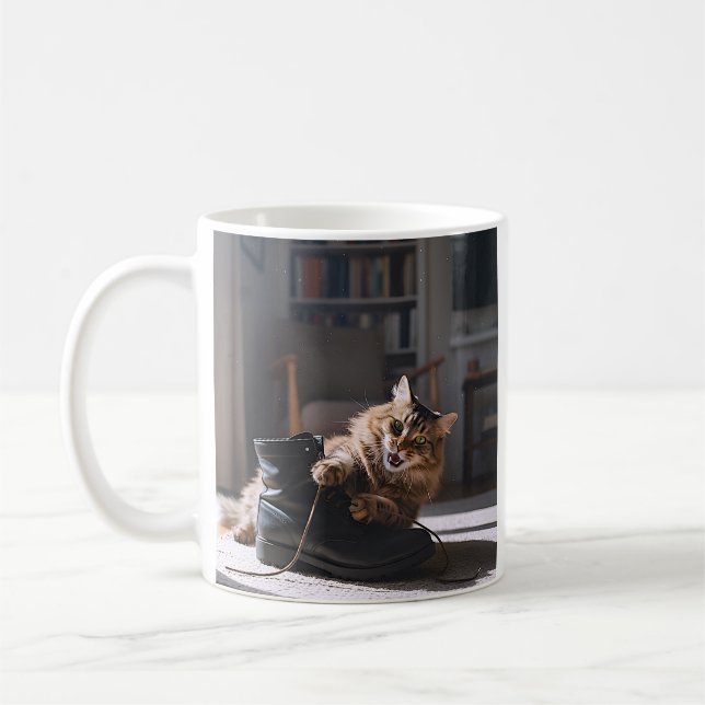 Mug Jouer Chaussure Chat amusant (Gauche)