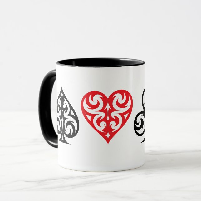 Mug Jouer des cartes Symboles (Devant gauche)