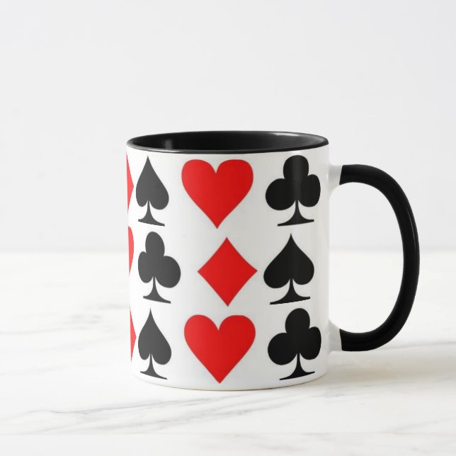 Mug Jouer des costumes de cartes (Clubs Hearts Spades  (Droite)