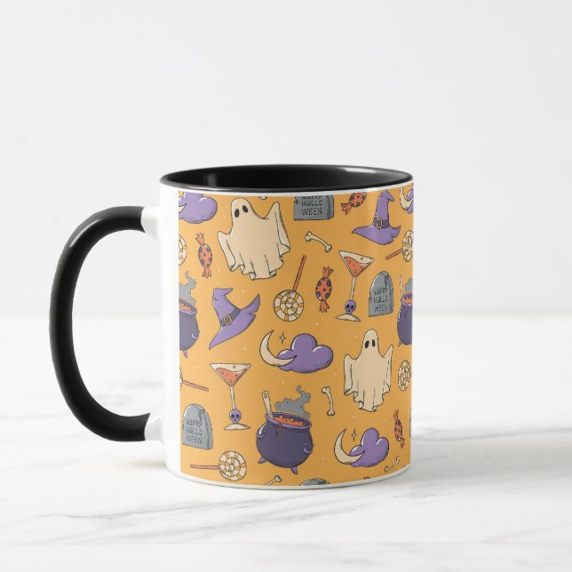 Mug Jouer des fantômes d'Halloween et des sorcières Mo (Gauche)