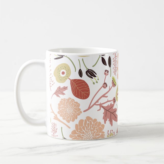 Mug Jouer Floral Mix Botanique Peach Green Whimsical (Gauche)