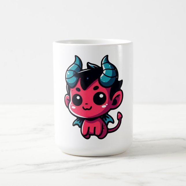 Mug Jouer Red Devil - Dessin, Caractère, Rouge, Kawai (Centre)