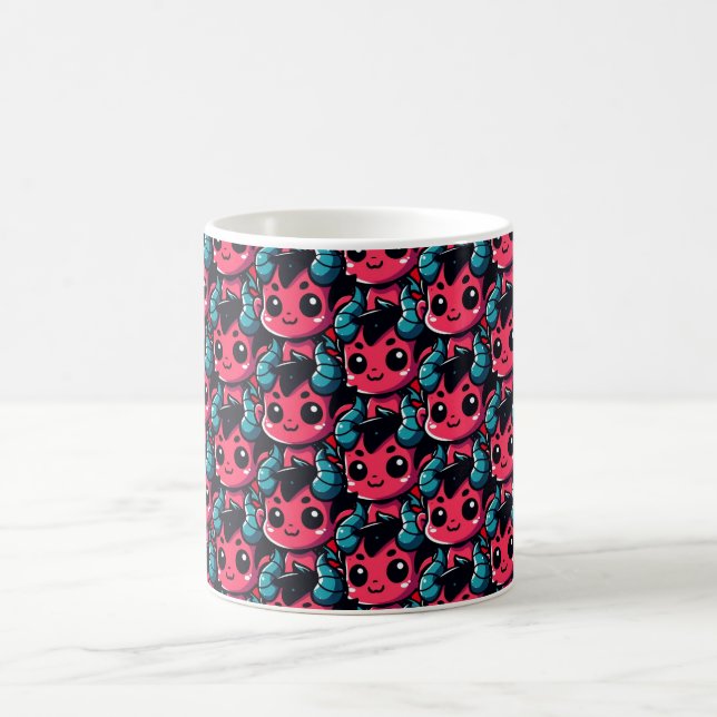 Mug Jouer Red Devil - Dessin, Caractère, Rouge, Kawai (Centre)