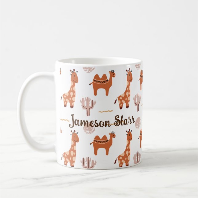 Mug Jouet blanc mignon animal Cactus Camel Llama (Gauche)