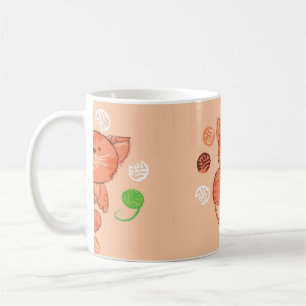 Mug Jouet rouge enfant chat sans couture motif