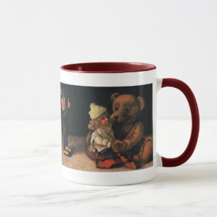Mug Jouets de Noël vintage, poupée et ours en peluche