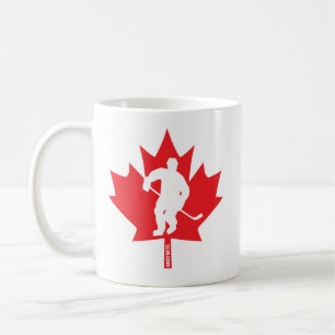 Mug Joueur canadien de la feuille d'érable de hockey d