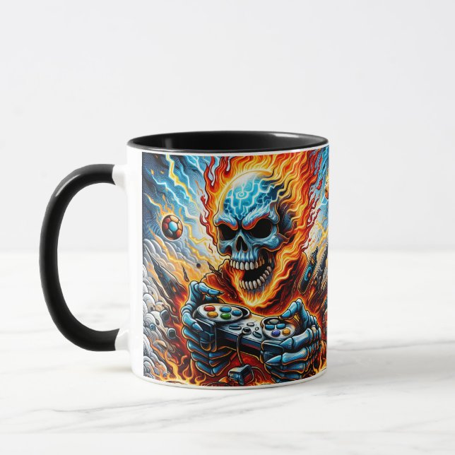 Mug Joueur Crâne Flamboyant (Gauche)