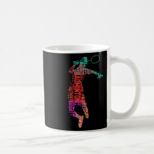 Mug Joueur de badminton coloré _ Raquette de navette _