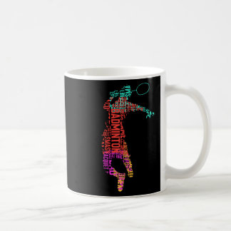 Mug Joueur de badminton coloré _ Raquette de navette _