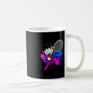 Mug Joueur de badminton en raquettes colorées