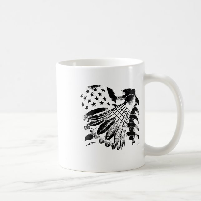 Mug Joueur de badminton Evolution Volant Raquette  (Droite)