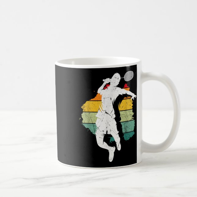 Mug Joueur de badminton Rétro Équipe de badminton Joue (Droite)