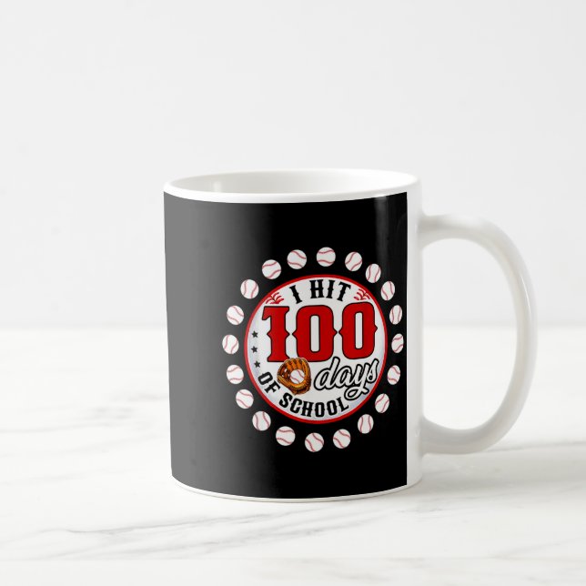 Mug Joueur de baseball J'ai frappé 100 jours d'école J (Droite)