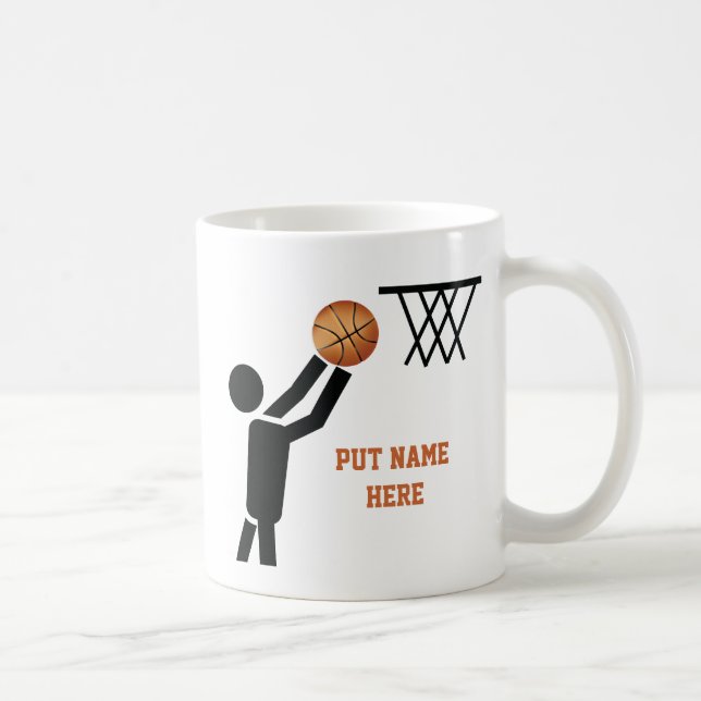Mug Joueur de basket-ball avec balle personnalisée (Droite)
