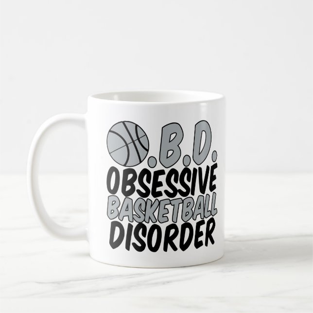 Mug Joueur de basket-ball cool Humour Enfants gris-noi (Gauche)