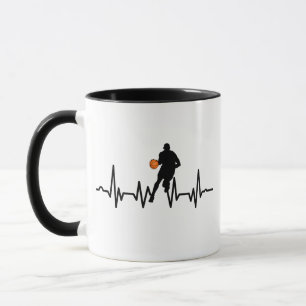 Mug Joueur de basket-ball dribbling hearbeat