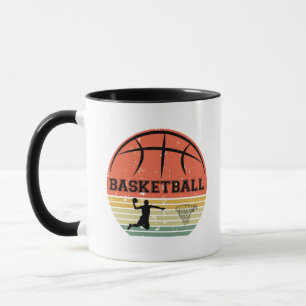Mug Joueur de basket-ball slunk coucher de soleil rétr
