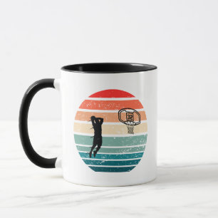 Mug Joueur de basket-ball slunk coucher de soleil rétr