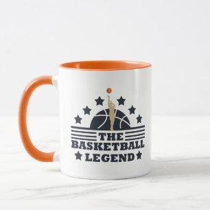 Mug joueur de basketball légende ballon bleu et orange
