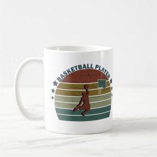 Mug joueur de basketball slunk retro coucher de soleil