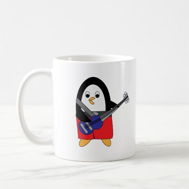 Mug Joueur de basse Penguin mignonne (Gauche)