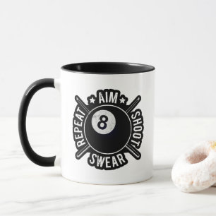 Mug Joueur de billard Viser Tirer Répéter Billard amér