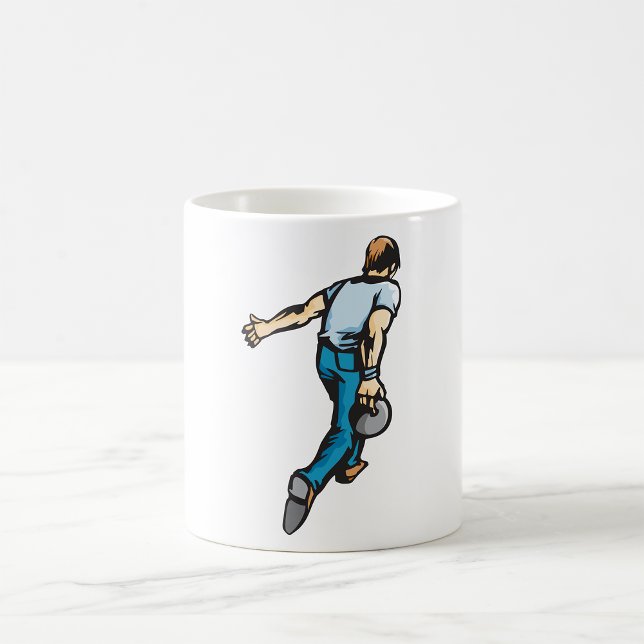 Mug Joueur de bowling rétro lançant une boule (Créateur téléchargé)