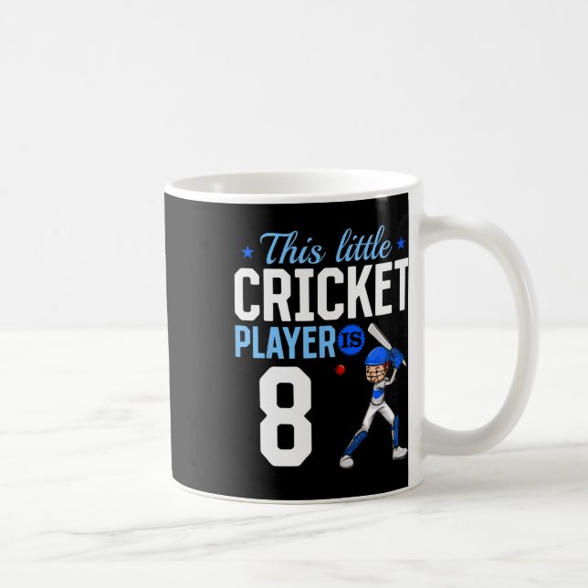 Mug Joueur de cricket pour son 8e anniversaire  (Droite)