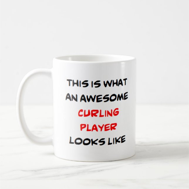 Mug joueur de curling, génial (Gauche)