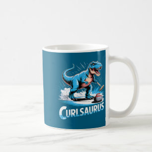 Mug Joueur de curling sur glace dinosaure t-rex curlin